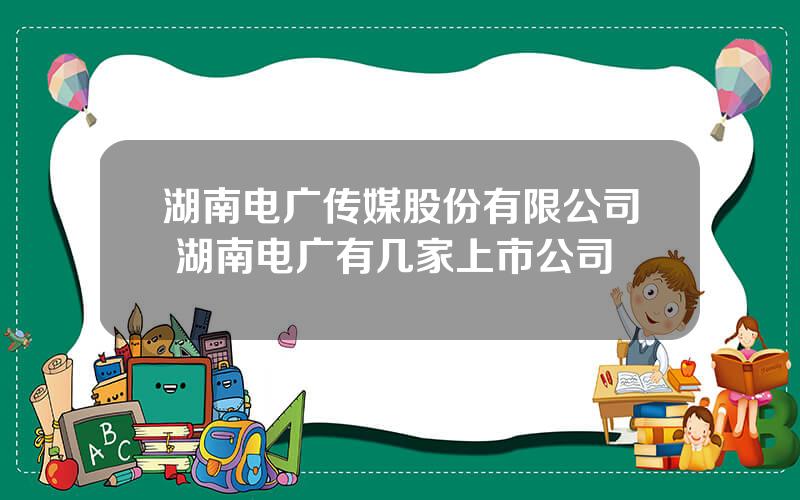 湖南电广传媒股份有限公司 湖南电广有几家上市公司